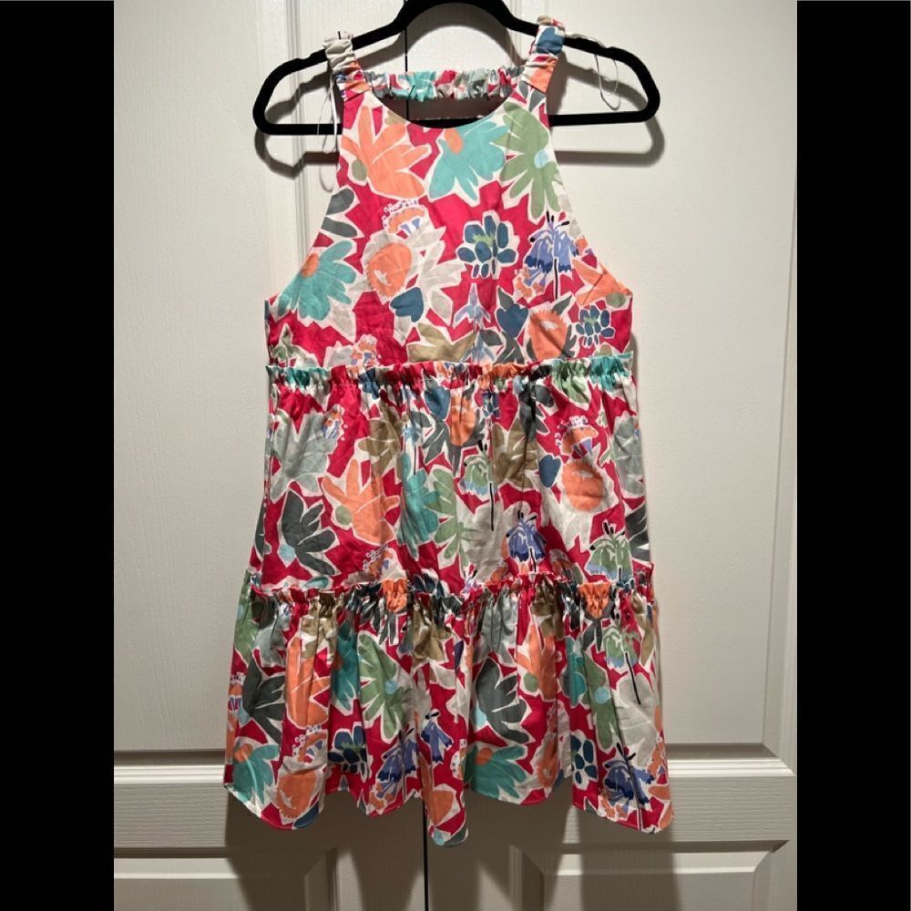 Zara Trafaluc Collection Pink Floral Dress Low Back Size L - Picture 4 of 7